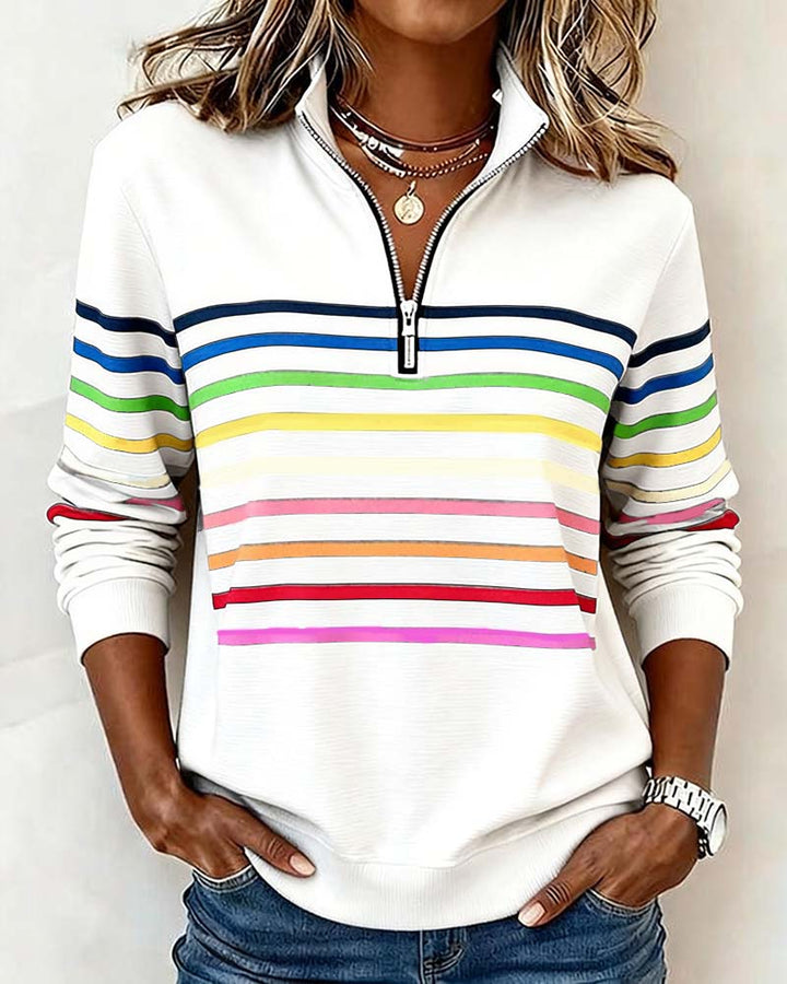 Elena | Miękka damska bluza casual z kolorowym akcentem
