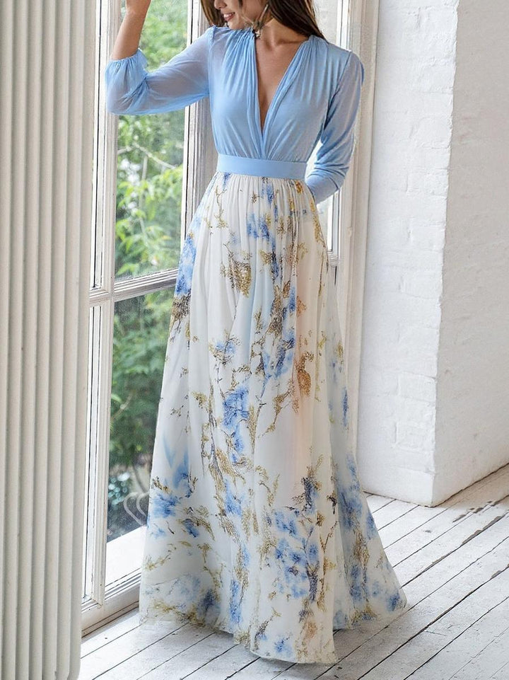 🩷 Eliza™ | Długa Sukienka Kwiatowa o Ponadczasowej Elegancji