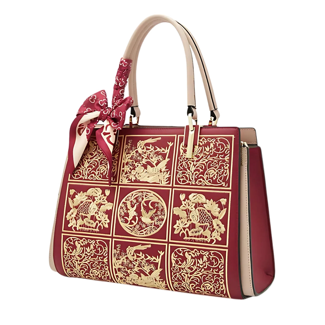 Sylvia™ – Wyjątkowa torebka crossbody z haftem i kokardą