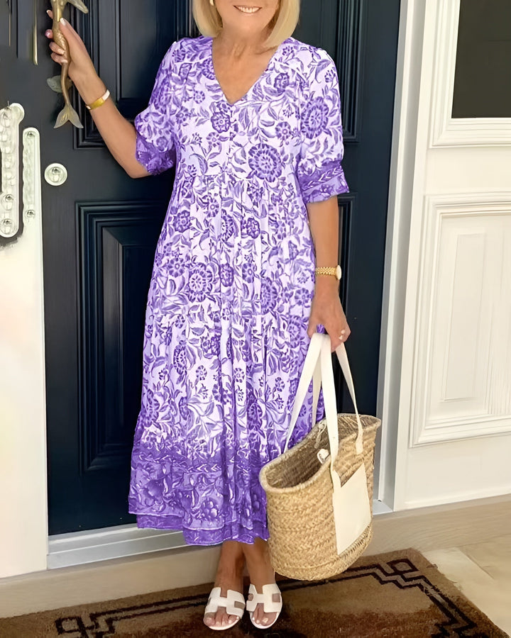 Evelyne™ | Kwiatowa sukienka z eleganckim krojem
