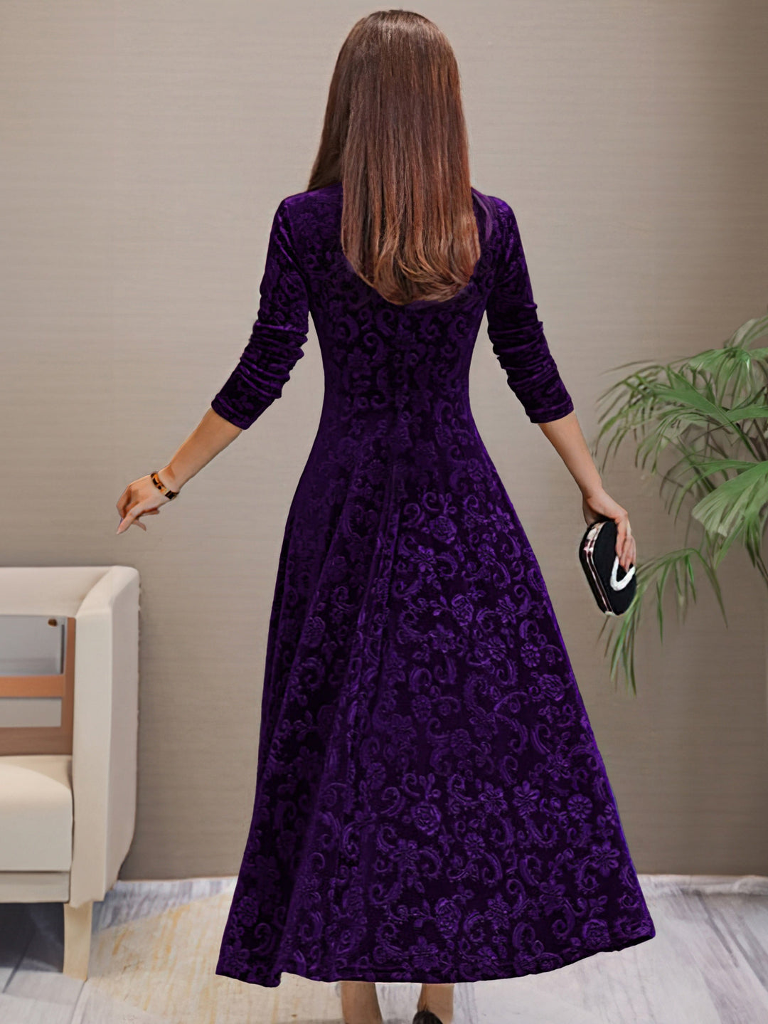 Justyna | Elegancka sukienka z aksamitnego materiału
