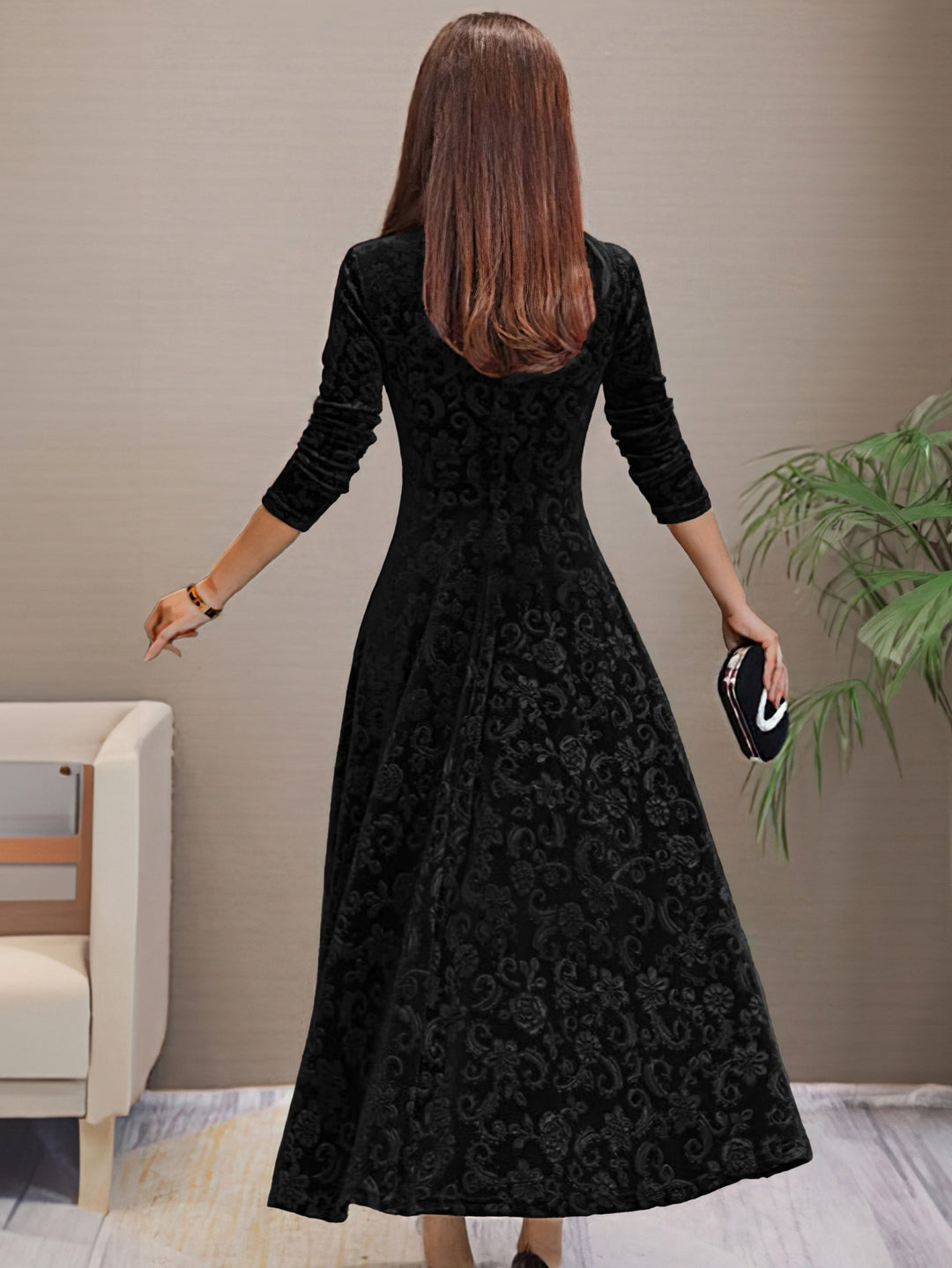 Justyna | Elegancka sukienka z aksamitnego materiału