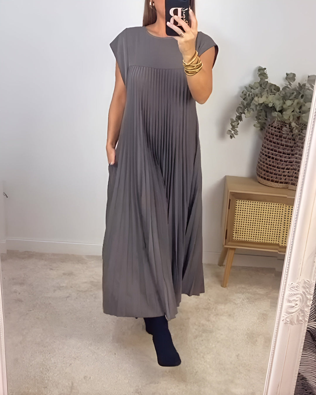 Simone™ | Plisowana, elegancka sukienka letnia