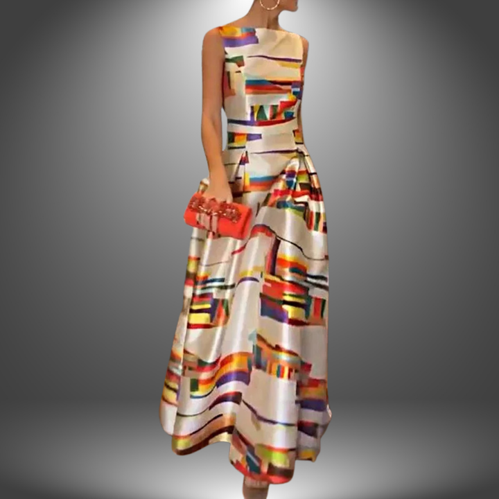 Eliza™ | Sukienka Maxi z Geometrycznym Wzorem dla Odważnej Letniej Elegancji