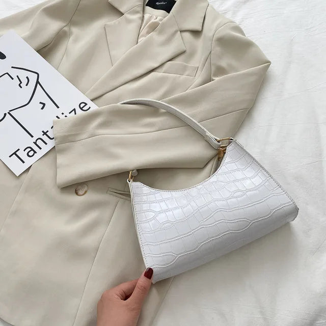 Tilly™ | Lśniąca torebka na ramię w aligatorowy wzór