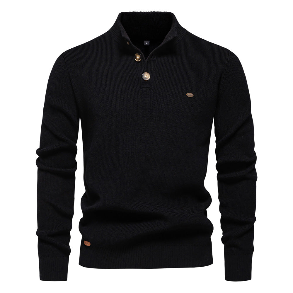 Witold | Elegancki męski sweter z guzikiem