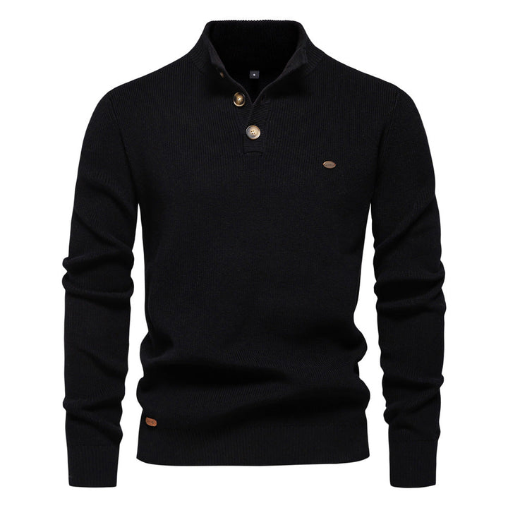 Witold | Elegancki męski sweter z guzikiem