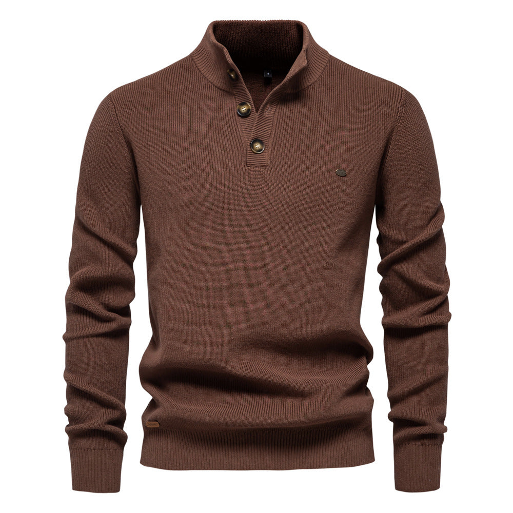 Witold | Elegancki męski sweter z guzikiem