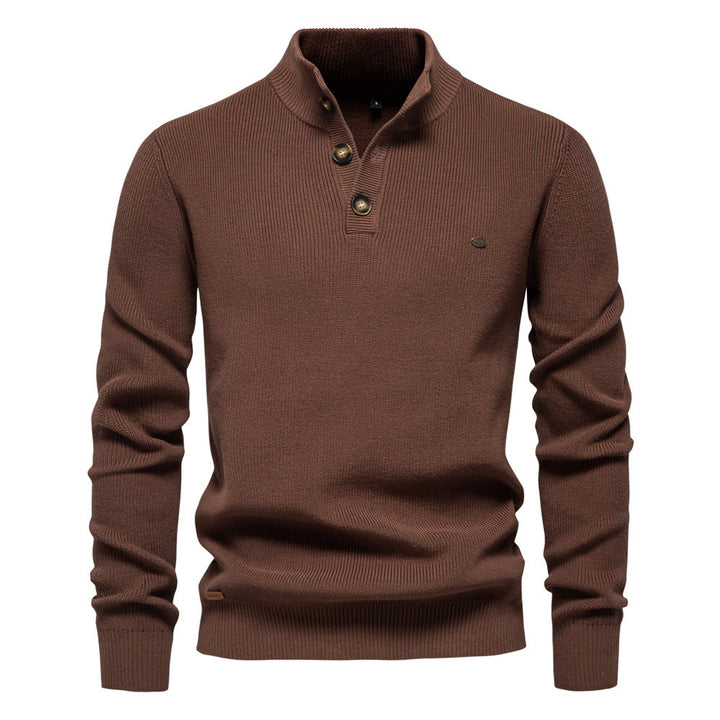 Witold | Elegancki męski sweter z guzikiem