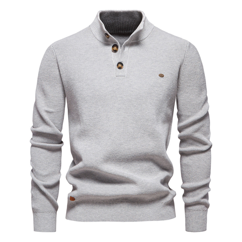 Witold | Elegancki męski sweter z guzikiem