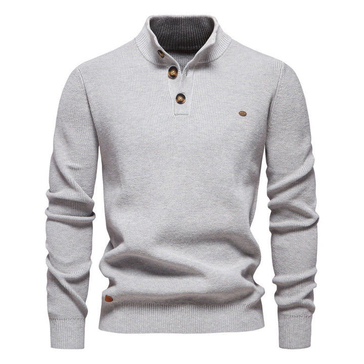 Witold | Elegancki męski sweter z guzikiem