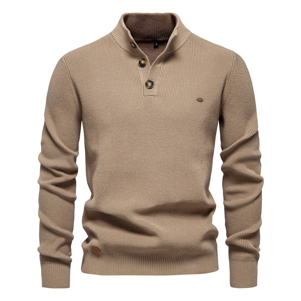 Witold | Elegancki męski sweter z guzikiem