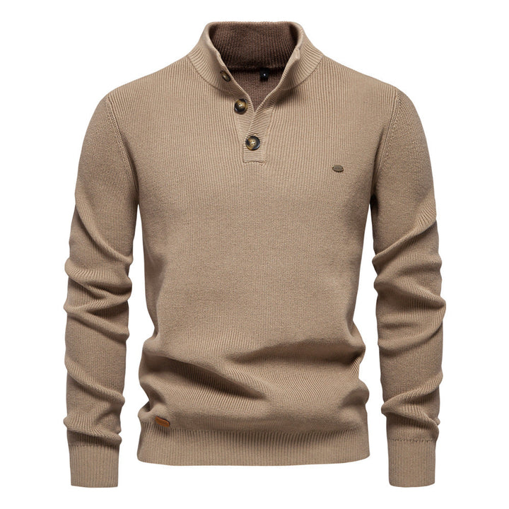 Witold | Elegancki męski sweter z guzikiem