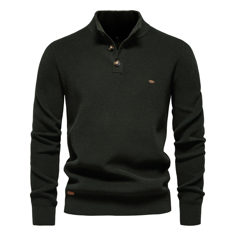 Witold | Elegancki męski sweter z guzikiem