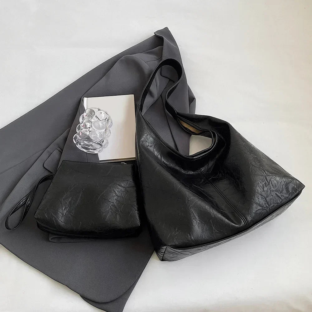 Liv™ - Luźna torba hobo w stylu skórzanym