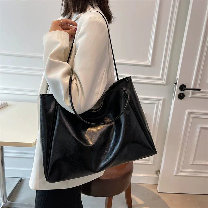 Lisa™ - Elegancka brązowa torba tote z efektem skóry