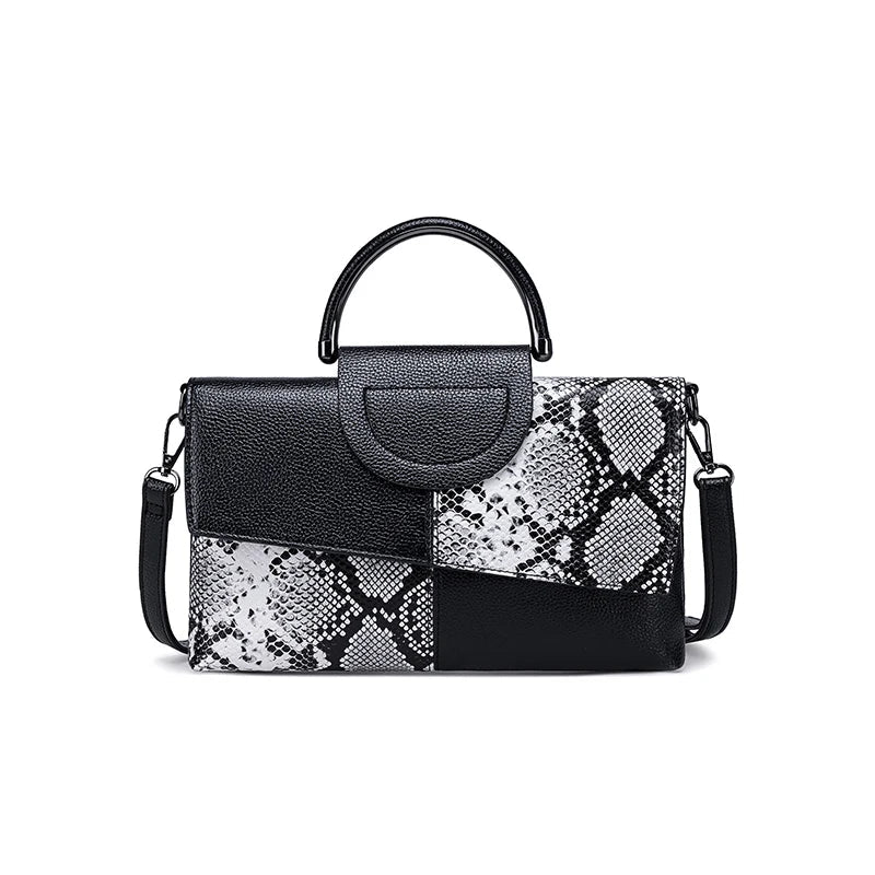 Celine™ - Elegancka czarna torebka o skórzanym wykończeniu
