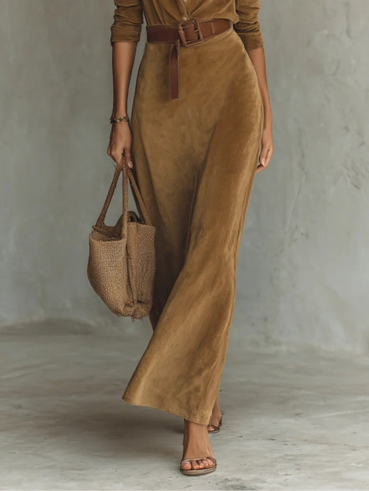 Adelina | Elegancka Sukienka Maxi z Kołnierzem