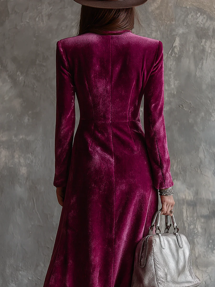 Viviana | Welurowa Sukienka Blazer Maxi