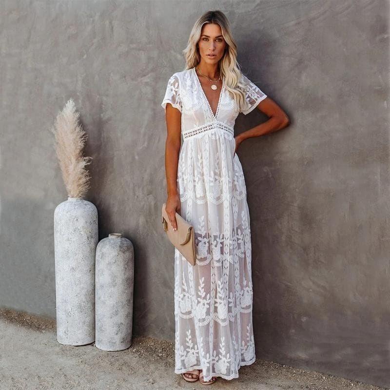 Anika™ | Koronkowa sukienka maxi w stylu Ibiza