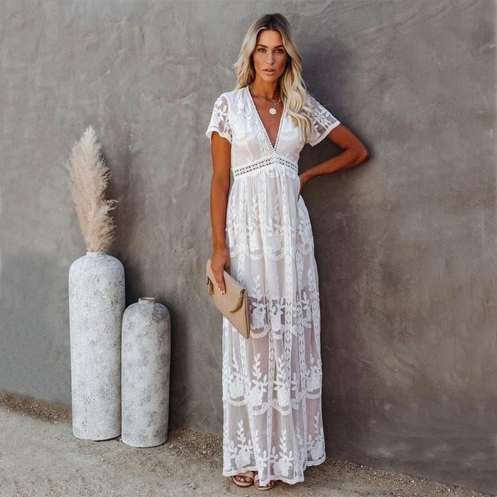 Anika™ | Koronkowa sukienka maxi w stylu Ibiza