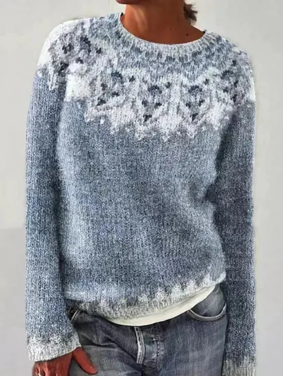 Carola™ Sweter z kolorowymi skandynawskimi wzorami