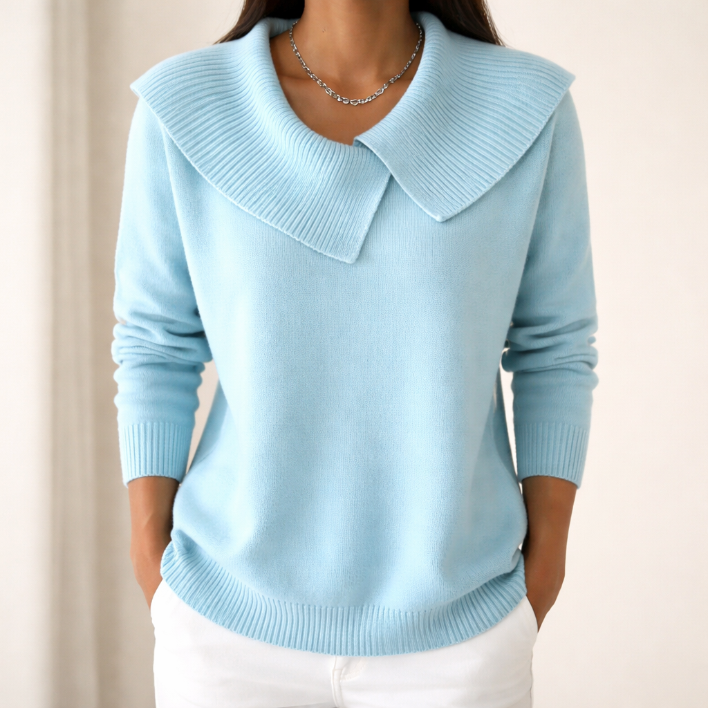 Wanda™ | Sweter Damski z Szerokim Kołnierzem