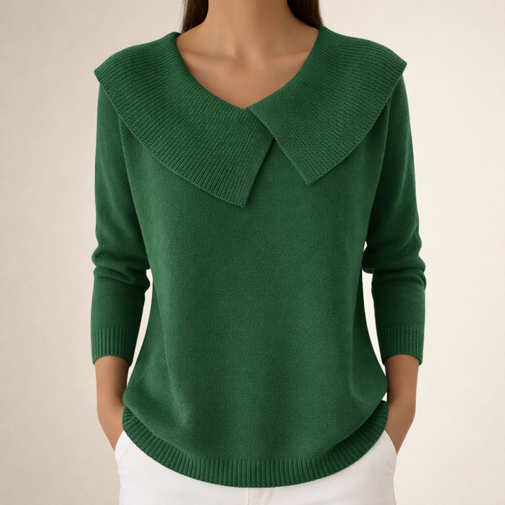 Wanda™ | Sweter Damski z Szerokim Kołnierzem