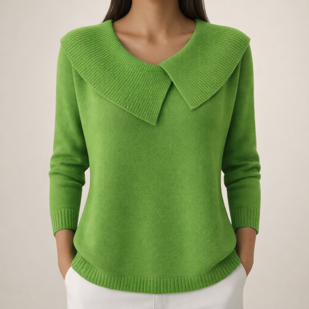 Wanda™ | Sweter Damski z Szerokim Kołnierzem