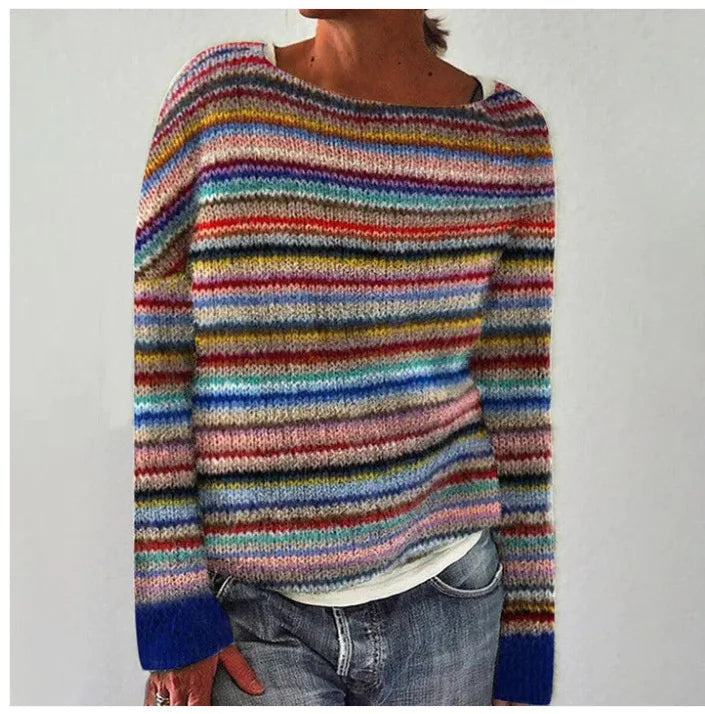 Carola™ Sweter z kolorowymi skandynawskimi wzorami
