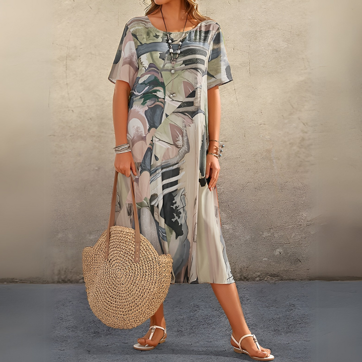 Joelle™ | Zwiewna sukienka w kwiaty o eleganckim fasonie