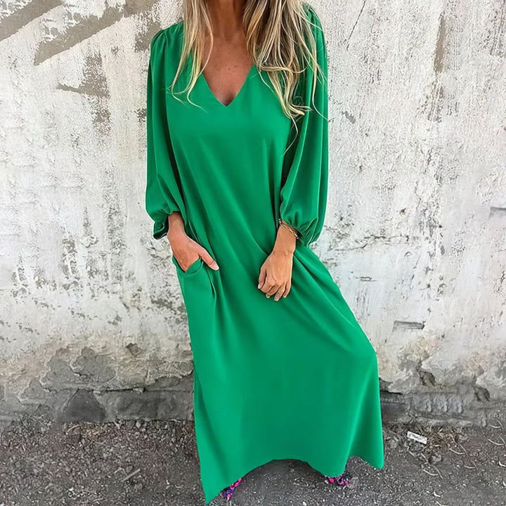 Lisana™ | Długa sukienka boho z kieszeniami