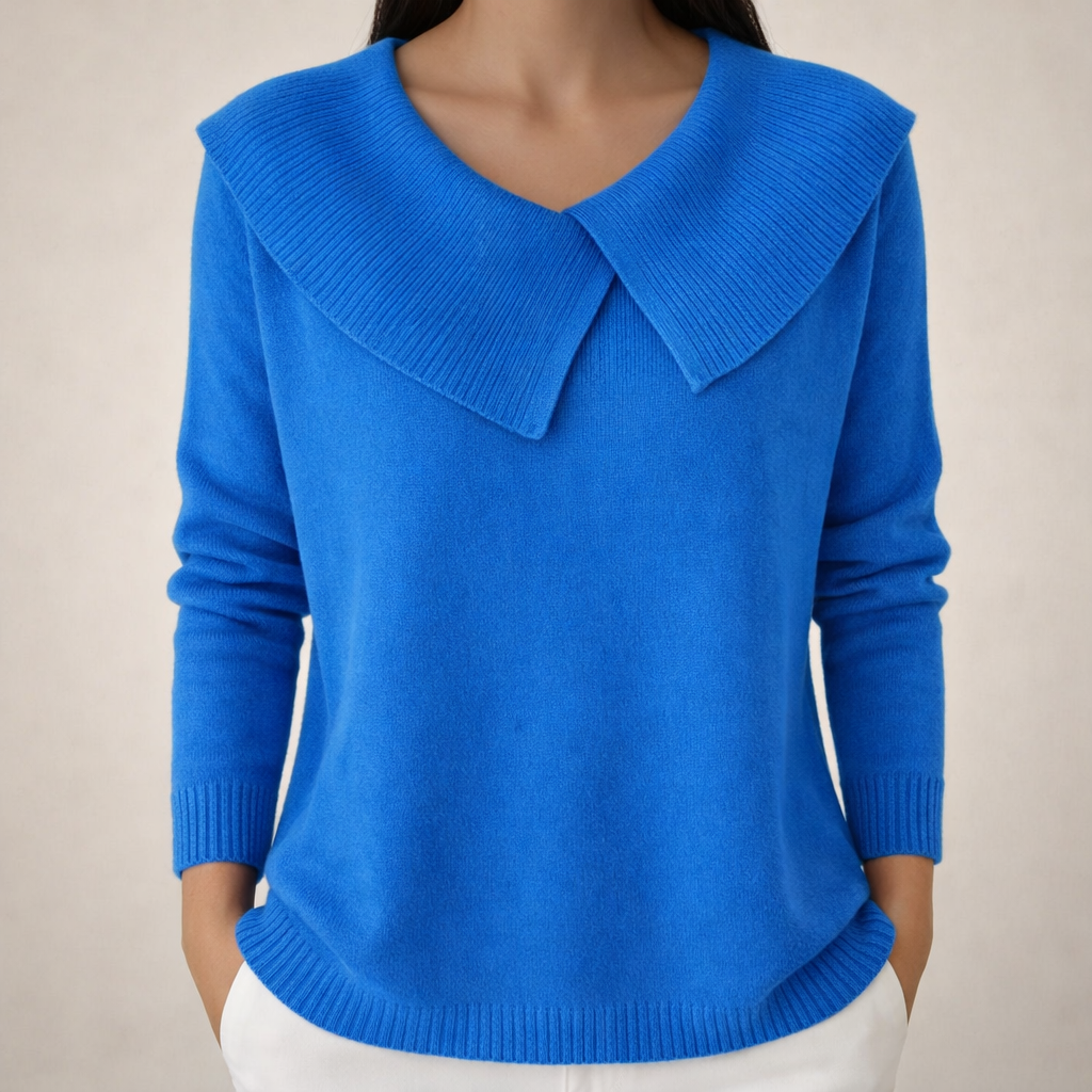 Wanda™ | Sweter Damski z Szerokim Kołnierzem