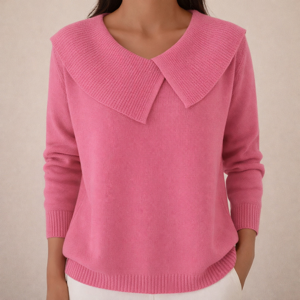 Wanda™ | Sweter Damski z Szerokim Kołnierzem