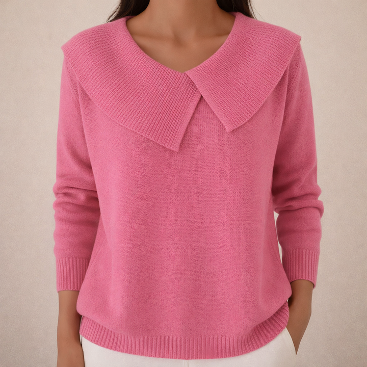 Wanda™ | Sweter Damski z Szerokim Kołnierzem