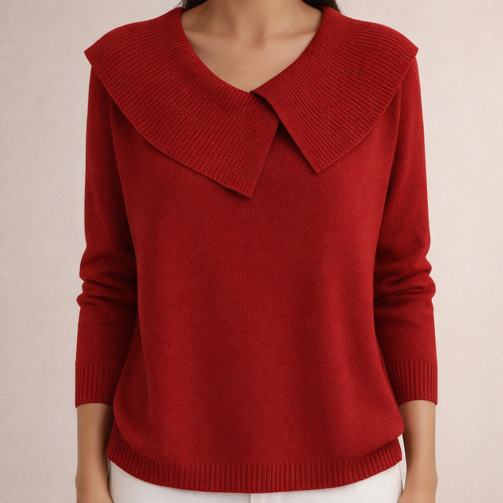 Wanda™ | Sweter Damski z Szerokim Kołnierzem