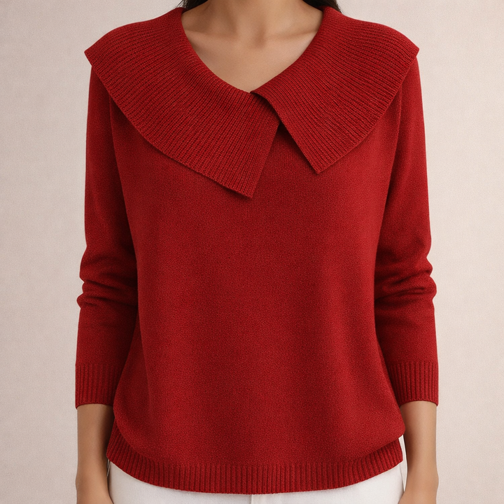 Wanda™ | Sweter Damski z Szerokim Kołnierzem