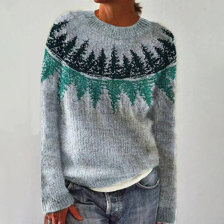 Carola™ Sweter z kolorowymi skandynawskimi wzorami