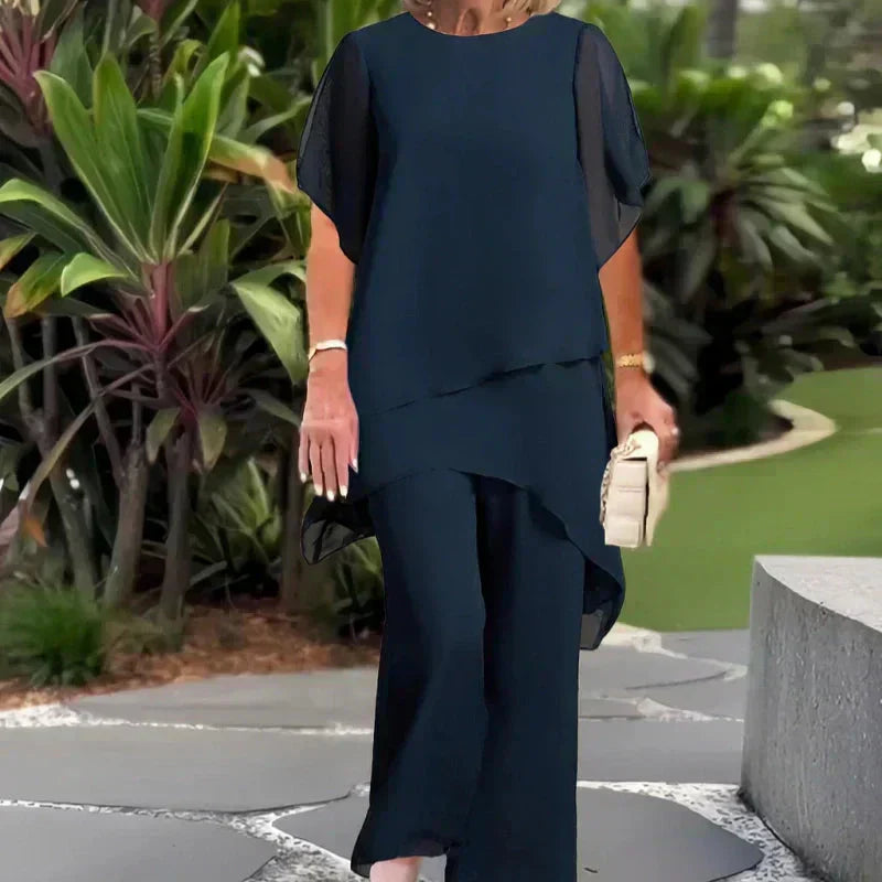 Uroczy zestaw topów o nieregularnym kroju 👗 Elegancki zestaw spodni z szerokimi nogawkami – Wygodny i idealny na wiosnę