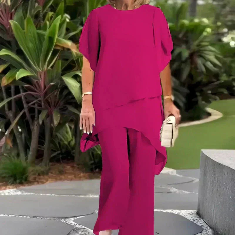 Uroczy zestaw topów o nieregularnym kroju 👗 Elegancki zestaw spodni z szerokimi nogawkami – Wygodny i idealny na wiosnę