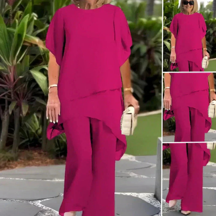 Uroczy zestaw topów o nieregularnym kroju 👗 Elegancki zestaw spodni z szerokimi nogawkami – Wygodny i idealny na wiosnę