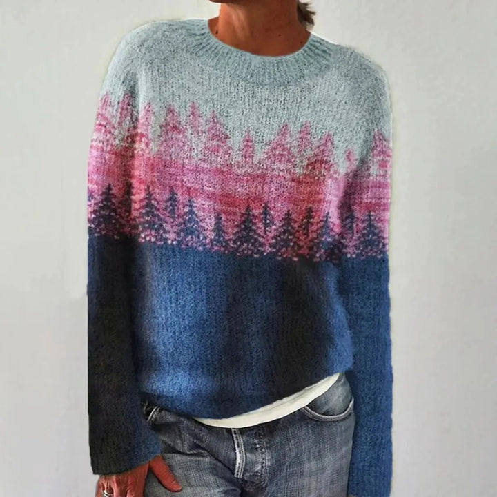Carola™ Sweter z kolorowymi skandynawskimi wzorami